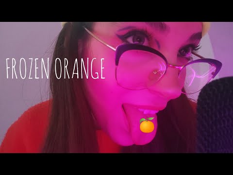 ASMR Frozen Orange Eating🍊 | Crunchy & Chewy Mouth Sounds (No Talking)