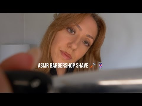 ASMR Barbershop Straight Razor Shave RP (w/ ear burning, manual trimmer & eyebrow plucking)