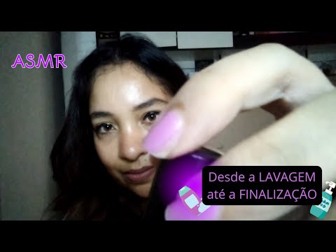 ASMR Shampoo, Chuveirinho, Hidratação, Massagem nos Fios, Touca Térmica +