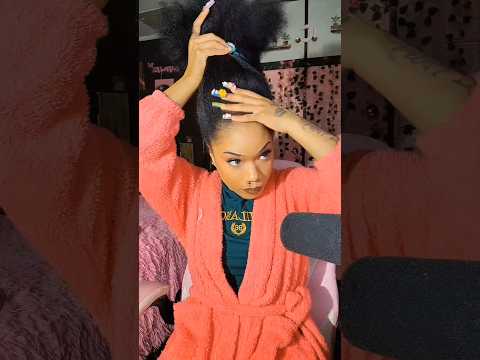 ASMR Hair brushing and styling 😳😱 #hairstyle #tutorial #hair #asmr  #shorts #hairtok #fast