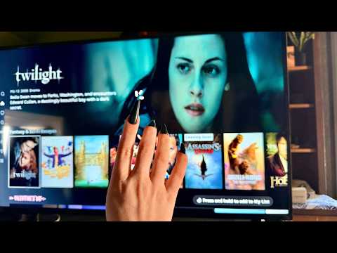 tracing netflix shows, tapping on screens, relaxing asmr