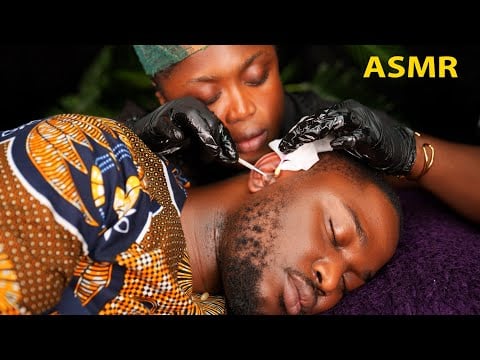 Asmr ✨Deep Ear cleaning with soft whisper & Gum, Relaxing neck massage, Beard nitpicking, Vitamin E