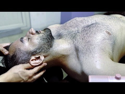 ASMR Hairy Chest Massage / Detailed Neck Massage / Relaxing Head Massage / Spinal Back Massage