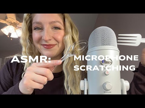 plastic utensil scratching on the microphone // ASMR + no talking