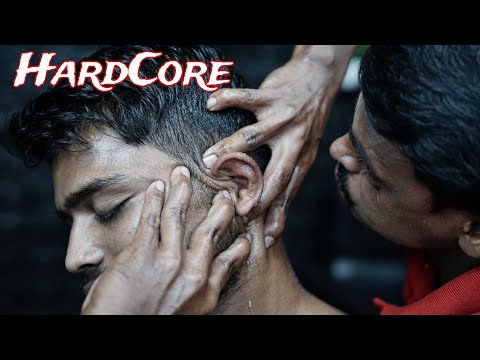 Hardcore & Softcore Mix ASMR Massage By Strong Wrist Barber | Neck Cracking Tapping & Scratching