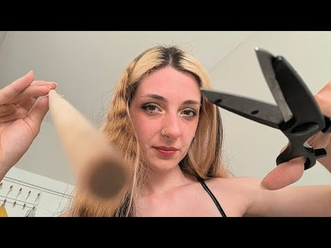 ASMR There's something in your eye (poking, cutting, brushing) No talking 💖 Personal attention