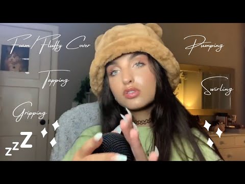 Beebee ASMR 1 Hour Foam & Fluffy Cover on Mic Part 2 Compilation | Scratching, Pumping, Swirling