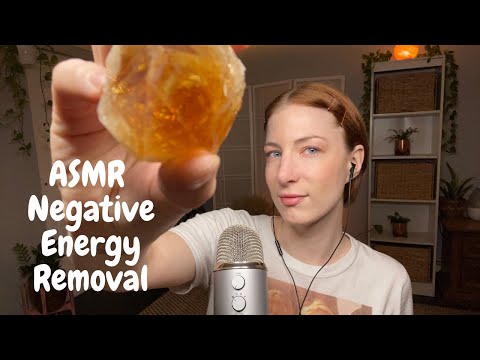 ASMR Negative energy removal, Chord cutting w/ crystals, tweezers, scissors, hands, mouth sounds