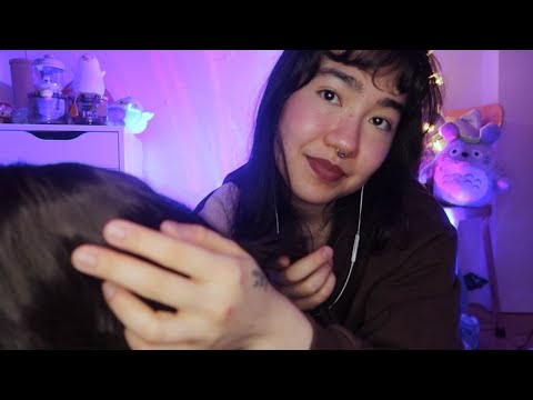 ASMR | A MENINA QUE MEXE NO SEU CABELO (você dormiu no final)