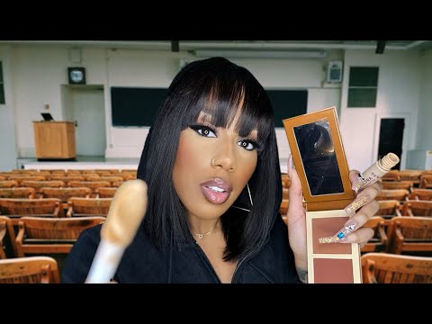 ASMR | Popular Girl Does Your Makeup in the Back of Class (Roleplay)