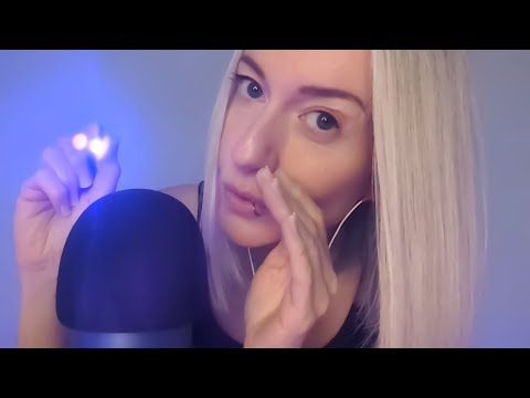 ASMR | Softly repeating and tracing names (light trigger, mouth sounds)