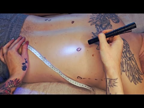 ASMR ROLEPLAY DERMATOLOGUE REAL PERSON | EXAMEN DU DOS | (MESURE, TRACING...)