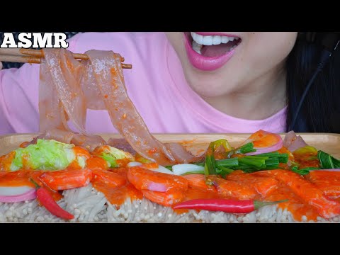 ASMR VEGGIE SUKIYAKI ENOKI MUSHROOMS (CRUNCHY EATING SOUNDS) NO TALKING | SAS-ASMR