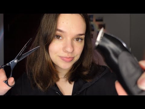 ASMR relaxing barber shop roleplay for sleep 💈 men haircut + beard trim & shave (personal attention)