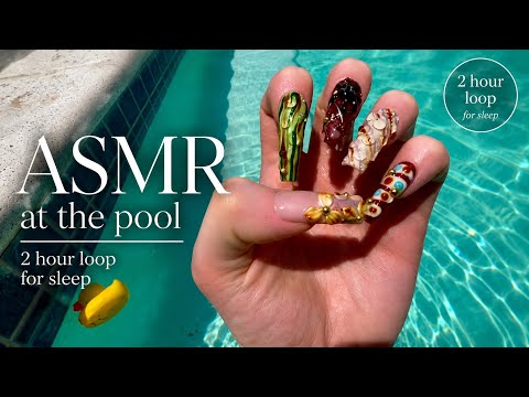 2HR ASMR| Pool Triggers  (Loop for Sleep)