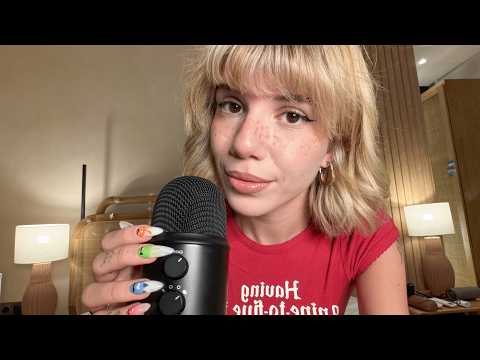 Trying ASMR mouth sounds, whispering & brushing your face!