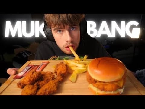 ASMR MUKBANG | Fried Chicken, Burger, Fries 🤤