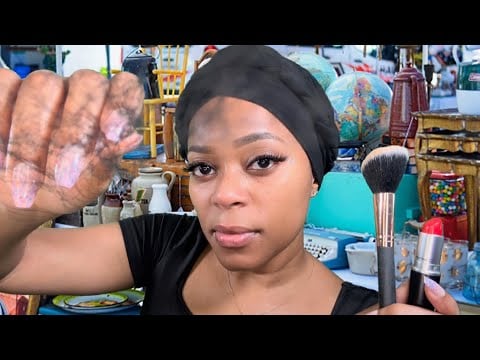 ASMR |💄The Lady At The Flea Market Does Your Makeup For $5 | Spiderweb In Your Eye Trigger 