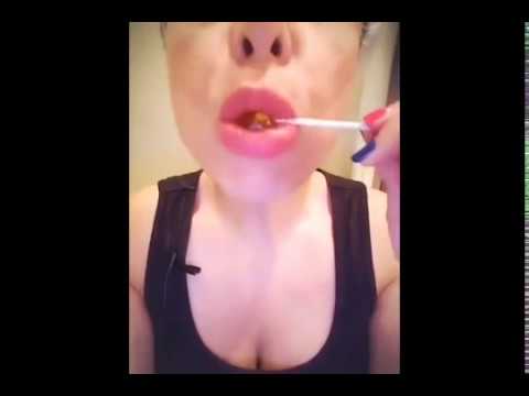 Asmr applying LIPSTICK and Sucking a LOLLIPOP