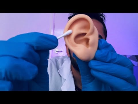 ASMR: Binaural Whispered Ear Cleaning (cleaning, scraping, health check) rp