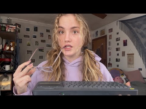 come cozy up & work with me! ASMR Typing & Personal Attention grwm [chill vibes]