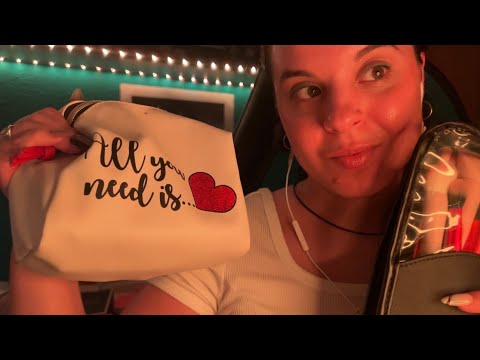 ASMR preparando mi neceser de maquillaje/ skincare para unas mini vacaciones ♡