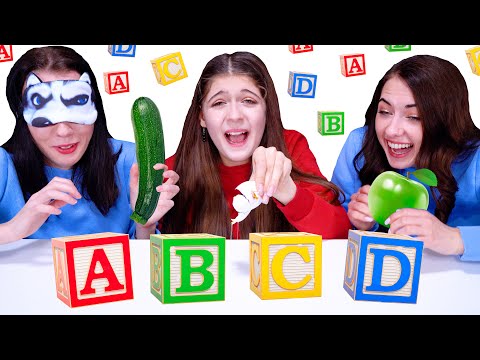 ASMR Alphabet Food Challenge By LiLiBu | Eating Sounds