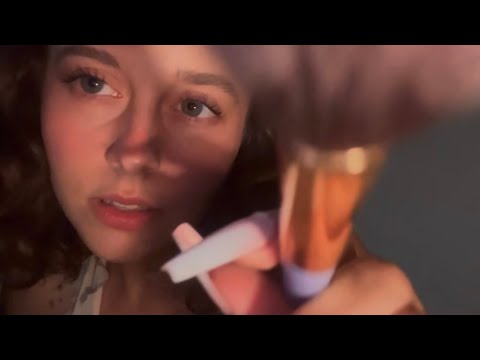 ASMR doing your makeup with actual camera touching