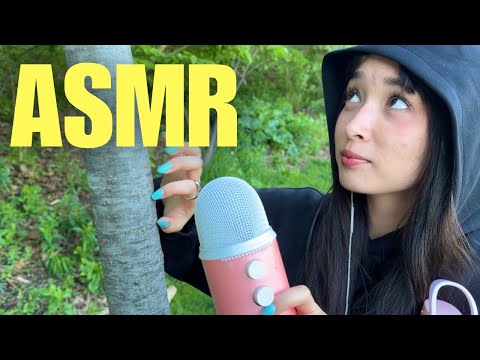 ASMR Outside in Nature  (whispers, mouth sounds, tapping, scratching) 🪴