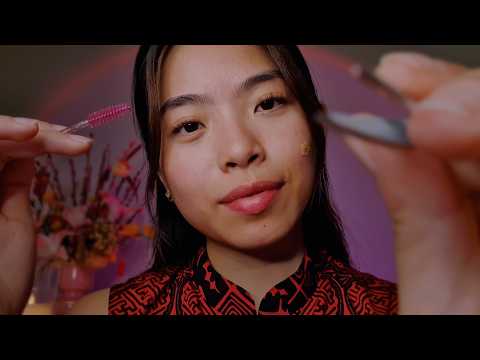 ASMR Gentle Brow Care 🥢 Plucking, Shaving, Brushing (Whispered with Layered Sounds)