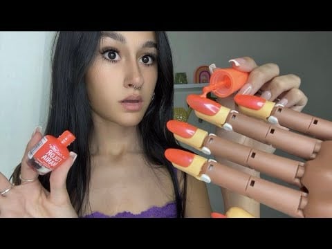 ASMR| Bestie does your SUMMER nails😳