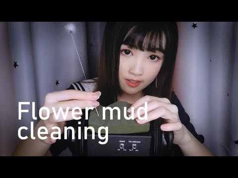 【ASMR 少寒 74】花泥清潔，清耳垢吸腦子，深度清潔，（流動沙⏳、吸管、花泥💐、跳跳糖🍬）