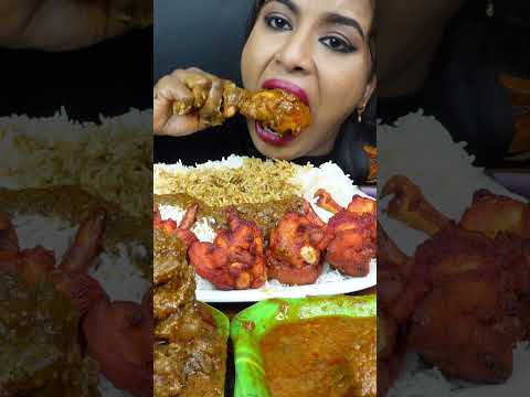 ASMR Eating Spicy Mutton Bhuna,Chicken Curry Masala,Fish Fry,Rice,Egg Big Bites ASMR Eating Mukbang