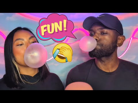 ASMR Having A Bubblegum Contest With My Husband , This Will Make You Smile