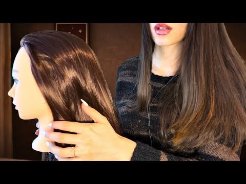 ASMR Mannequin Hair Play and Face Tapping💆🏻‍♀️ (hair brushing, scalp massage/scratching, tapping)