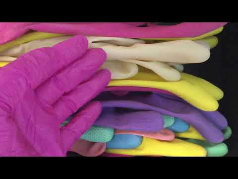 RUBBER GLOVES 💛 MARIGOLD ❤️ ALOT💚 COLORFUL💜  [[ASMR]]