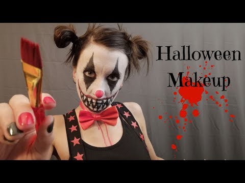 Fast ASMR Creepy clown does your Halloween makeup (No Talking Face Painting) Fast ASMR!