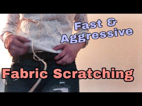 ASMR- Fast and Aggressive FABRIC SCRATCHING! (ripped jeans, lace shirt) No talking