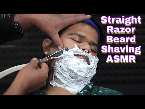 ASMR Barber Beard Shaving | Straight Razor Beard Shaving ASMR