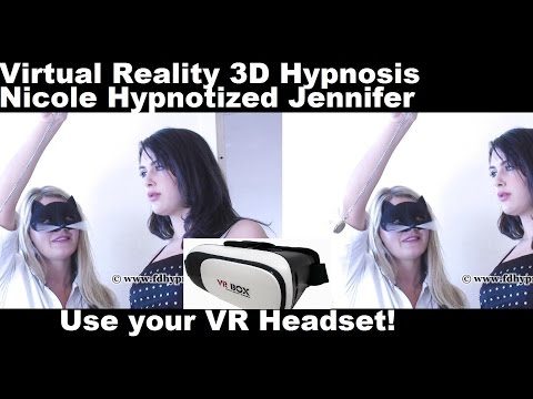 Virtual Reality Hypnosis on 3D Headset; catwoman Nicole Hypnotized Jennifer