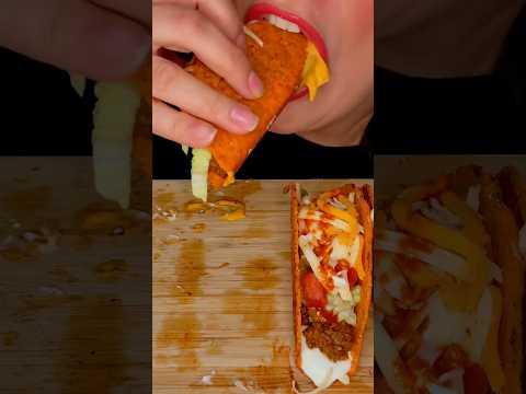 NACHO CHEESE CRUNCHY TACOS #asmr #tacos #food #mukbang #eat