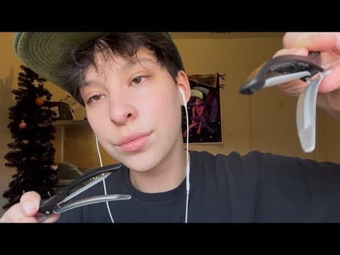 ASMR | clipping your hair back
