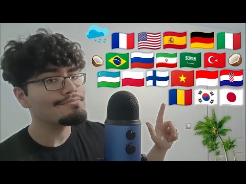 ASMR Coconut Coconut Rain 🌧️🥥 in Different Languages🌴