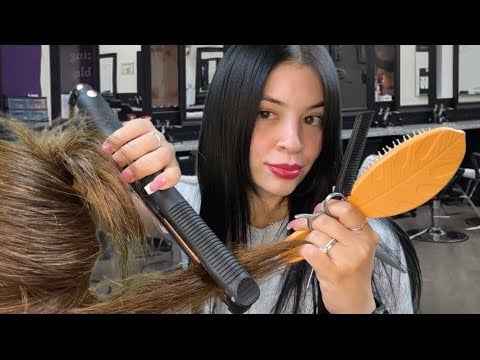 ASMR Your Cosmetology Bestie Cuts & Styles Your Hair 