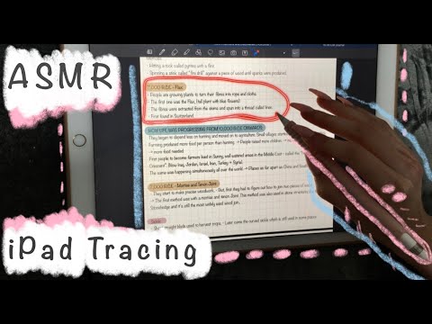 ASMR - Tracing my History Notes -  iPad Writing Sounds - Pure Whispering - Mouth Sounds