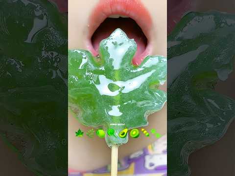 Green Emoji Food 🍃🥒 #meoasmr #mukbang #asmrsounds #satisfying #emojichallenge