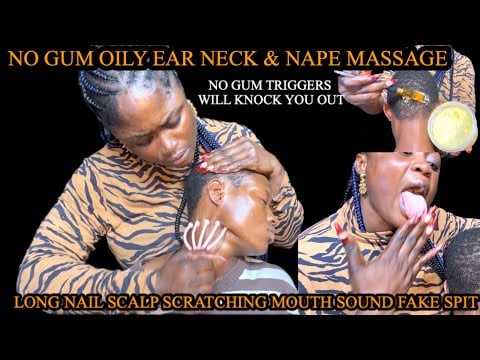 ASMR ✨TINGLY MOUTH SOUND FAKE SPIT PAINT, INTENSE, NECK, SCALP,  EAR AND NAPE MASSAGE