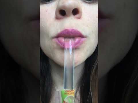 ASMR cLeAr JELLY TUBE cherry SNACK MUKBANG #shorts