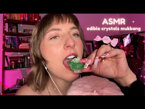 ASMR Edible Crystals Mukbang🍬 2 YEAR CHANNEL ANNIVERSARY🎉 Tingly Crunchy Eating