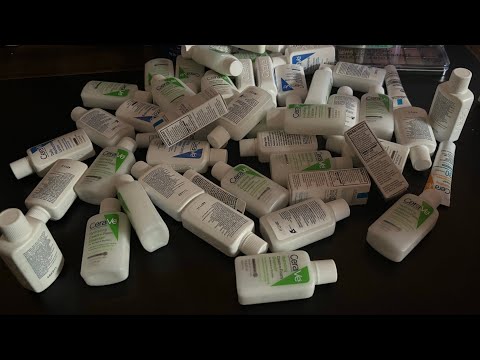 Asmr lofi- rearranging and organizing mini skincare with camera touching (no talking)